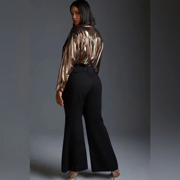 Anthropologie: The Naomi Ponte Wide-Leg Flare Pants by Maeve - Picture 2 of 7